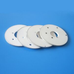 Super thin aluminum nitride metallized ceramic disc